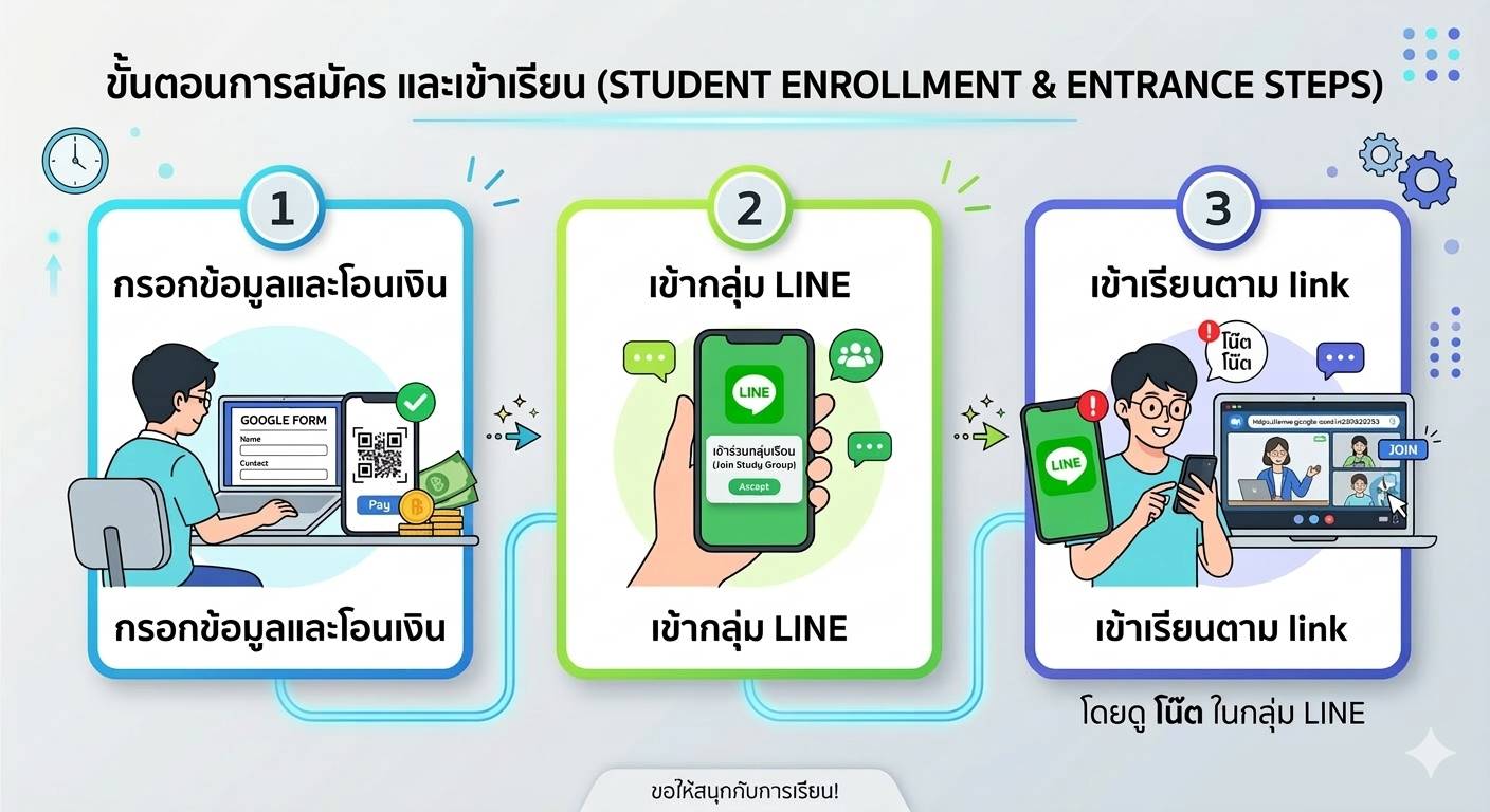 ขั้นตอนการสมัครเรียน